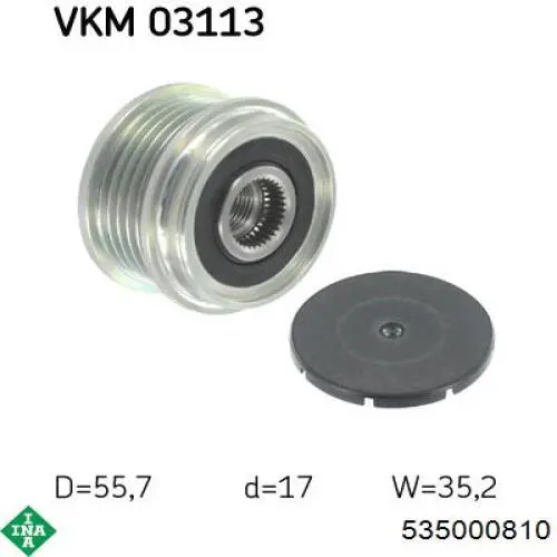 Купить 535000810 INA Шкив ремня генератора
