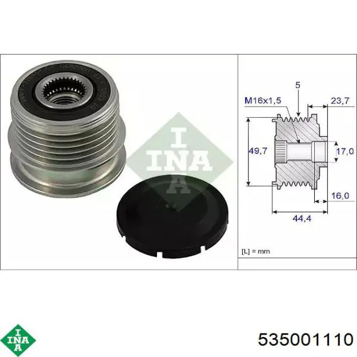 Шкив генератора 535001110 INA