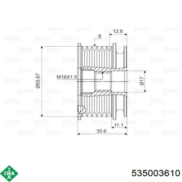 Муфта генератора INA 535003610