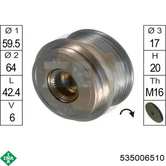 Инерционный шкив INA 535006510 цена, от 24.49 USD
