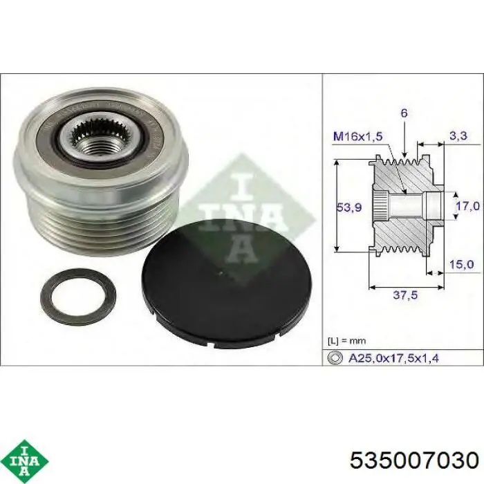 Инерционный шкив INA 535007030 цена, от 40.87 USD