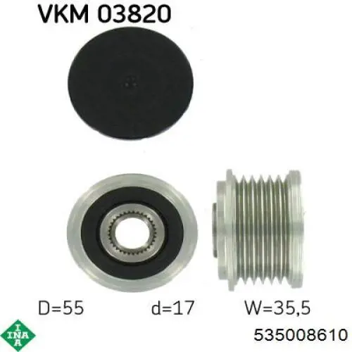 Купить 535008610 INA Шкив ремня генератора