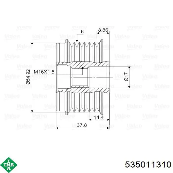 Инерционный шкив INA 535011310 цена, от 97.52 USD