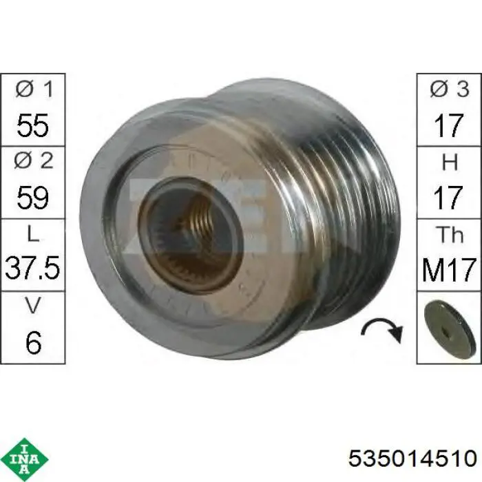 Инерционный шкив INA 535014510 цена, от 32.59 USD
