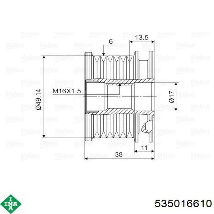 Инерционный шкив INA 535016610 цена, от 25.36 USD