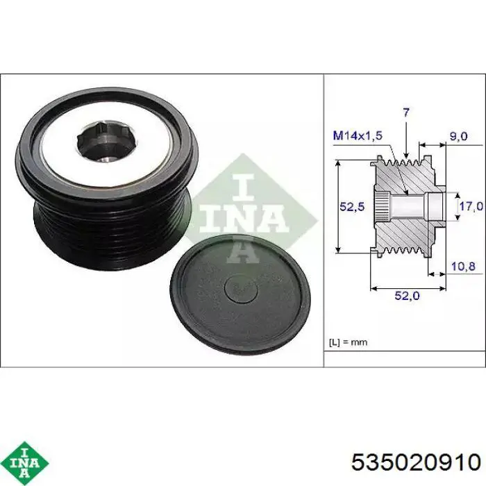 Шкив генератора 535020910 INA