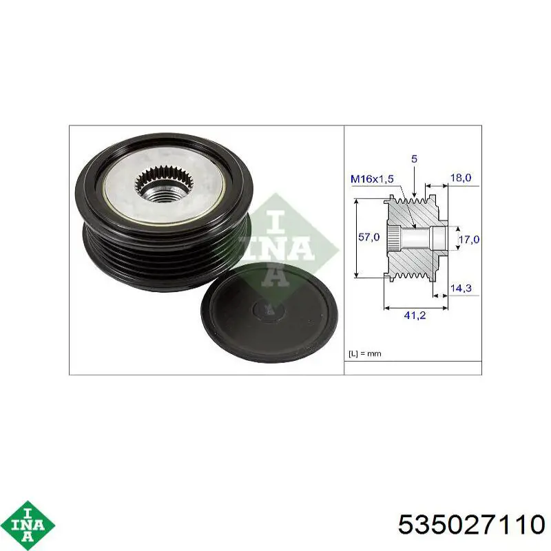 Инерционный шкив INA 535027110 цена, от 68.86 USD