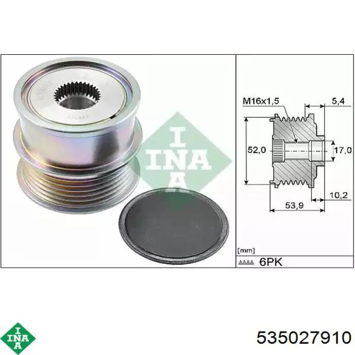 535027910 INA шкив генератора