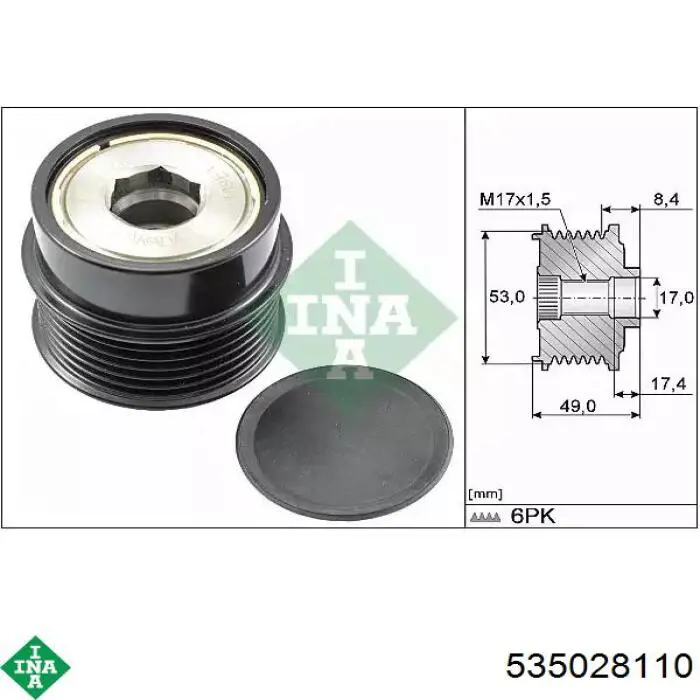 535 0281 10 INA polia do gerador