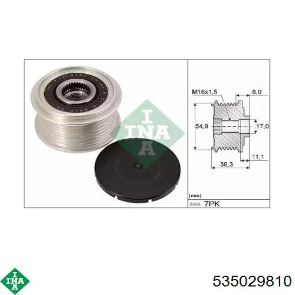Шкив генератора 535029810 INA