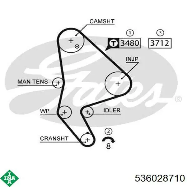 Ремень ГРМ 536028710 INA