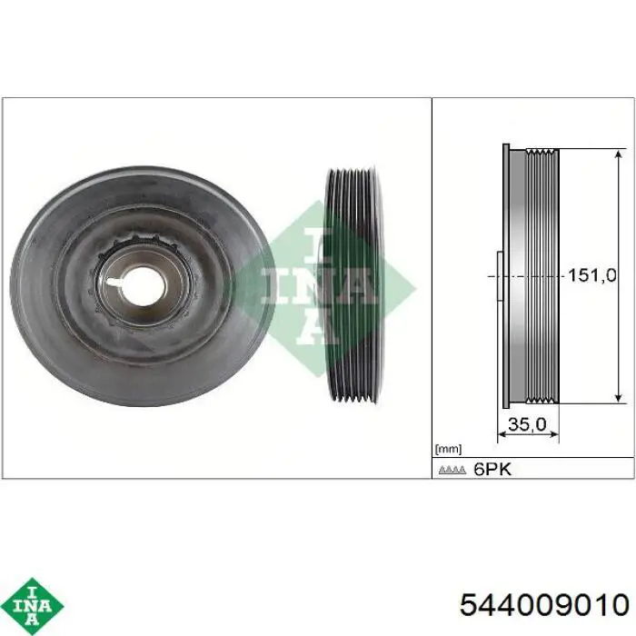 Шкив коленвала (демпфер) INA 544009010 цена, от 62.29 USD