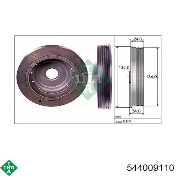 Шкив коленвала 544009110 INA