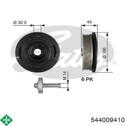 Шкив коленвала (демпфер) INA 544009410 цена, от 89.00 USD