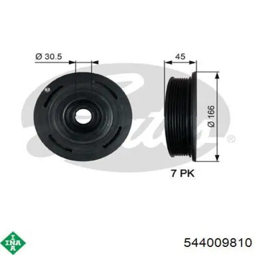 Шкив коленвала (демпфер) INA 544009810 цена, от 93.61 USD