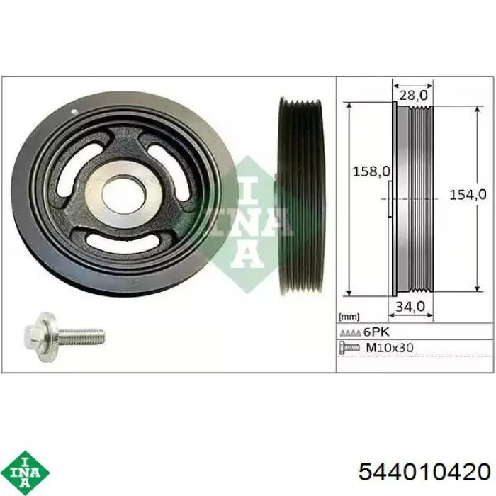 544010420 INA polia de cambota