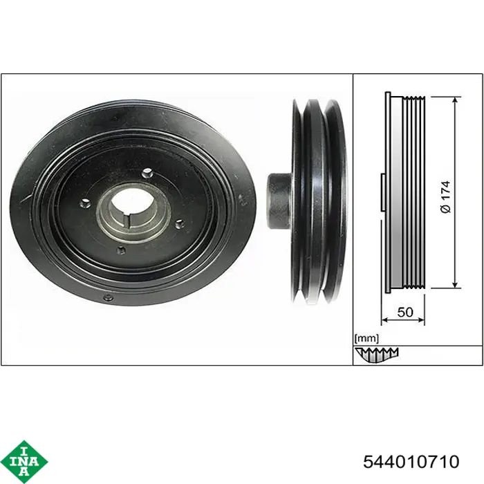 Шкив коленвала (демпфер) INA 544010710 цена, от 73.89 USD