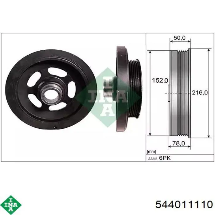 544 0111 10 INA polia de cambota