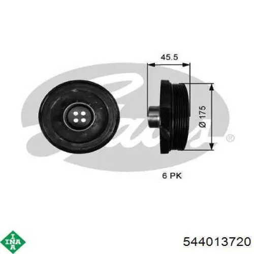 Шкив коленвала 544013720 INA
