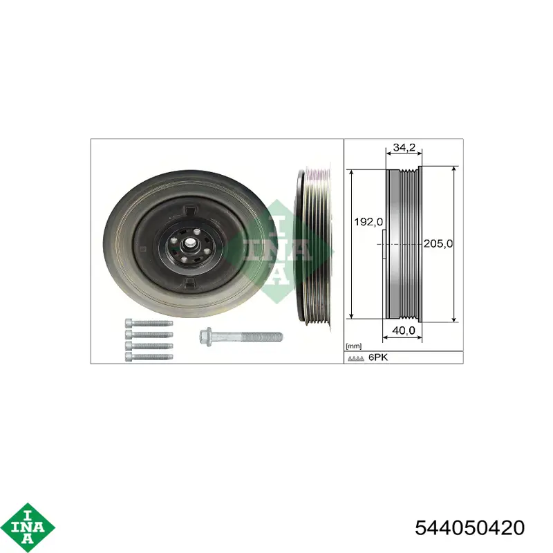 Шкив коленвала (демпфер) INA 544050420 цена, от 169.28 USD