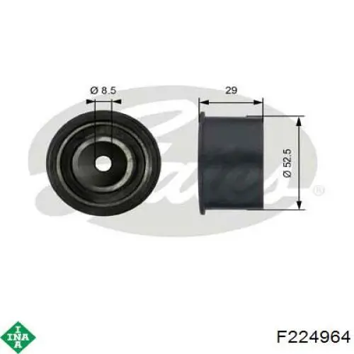 Обводной ролик ремня ГРМ INA F224964 цена, от 7.09 USD