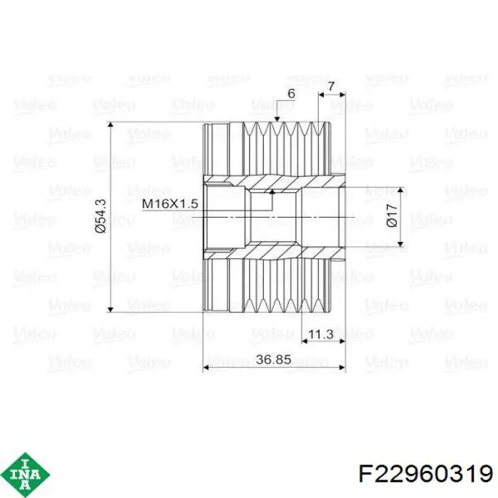 Инерционный шкив INA F22960319 цена, от 28.24 USD