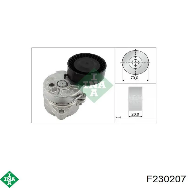 Роликовий модуль натяжителя ремня INA F230207 цена, от 10.58 USD