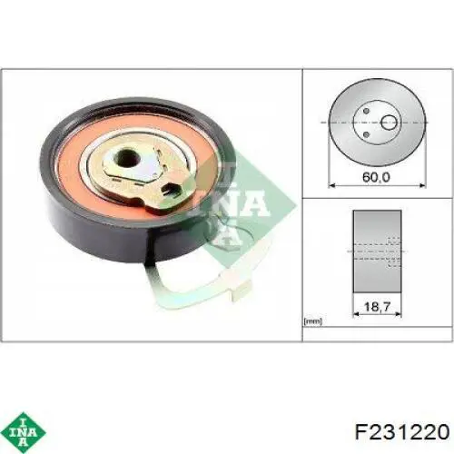 Обводной ролик ремня ГРМ INA F231220 цена, от 13.22 USD