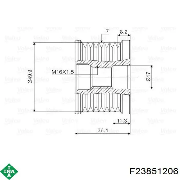 Инерционный шкив INA F23851206 цена, от 27.16 USD