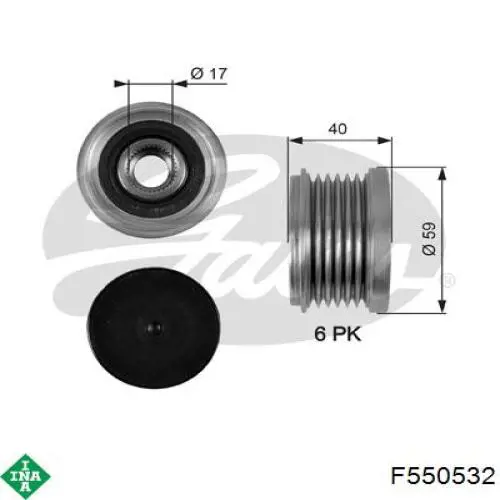 Шкив генератора F550532 INA