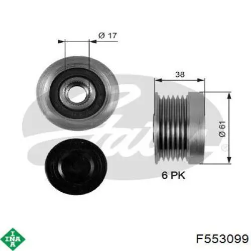 F553099 INA Обгонная муфта генератора