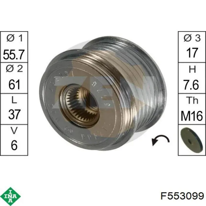 Инерционный шкив INA F553099 цена, от 26.61 USD