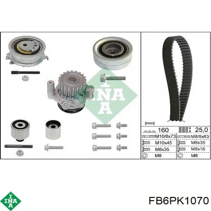 Ремень генератора FB6PK1070 INA