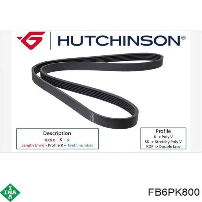 Клиновый ремень INA FB6PK800 цена, от 9.02 USD