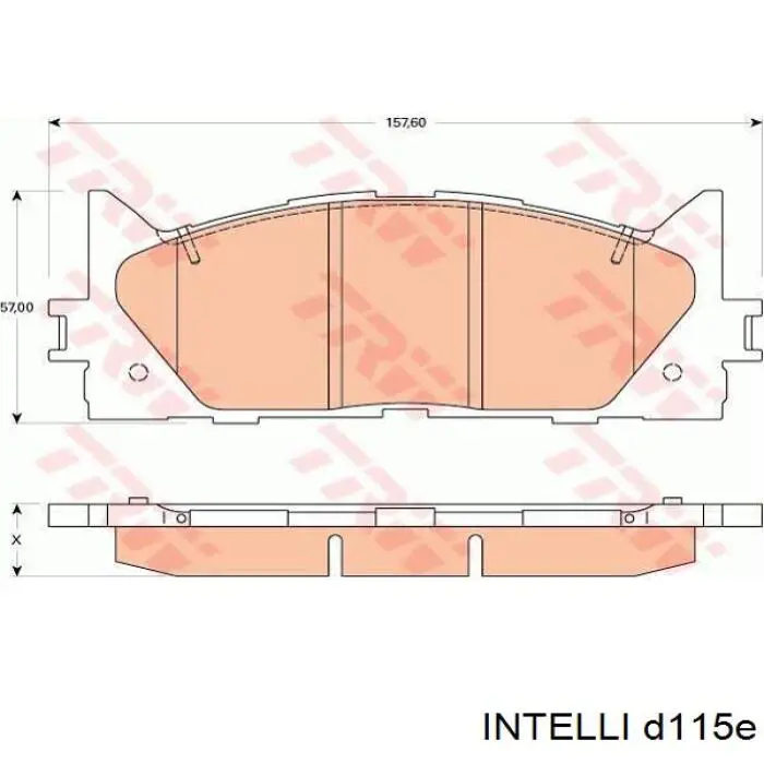 Колодки тормозные передние дисковые Intelli D115E