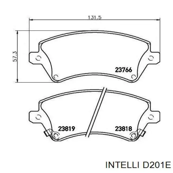 Передние тормозные колодки D201E Intelli