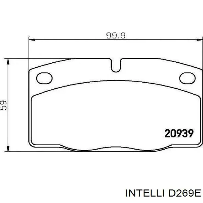 Колодки тормозные передние дисковые Intelli D269E