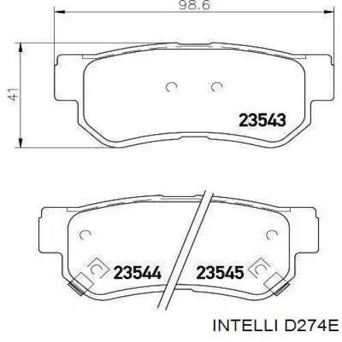Купить D274E Intelli Колодки тормозные задние, дисковые