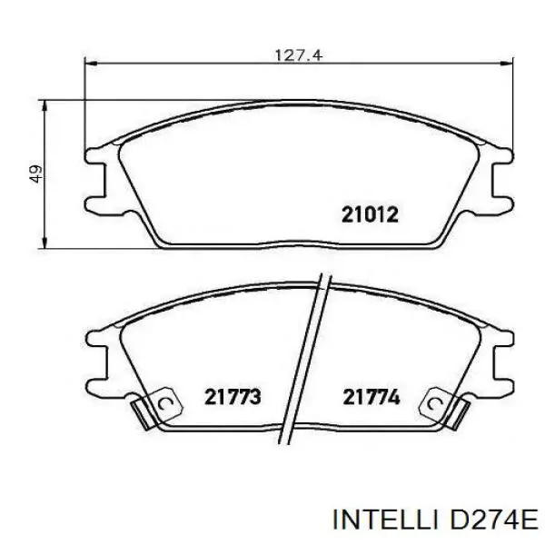 Задние тормозные колодки D274E Intelli