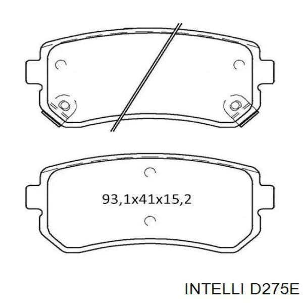 D275E Intelli колодки тормозные задние дисковые