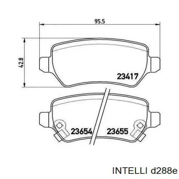 Колодки тормозные задние дисковые INTELLI D288E