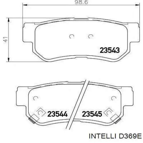 D369E Intelli Колодки тормозные дисковые комплект