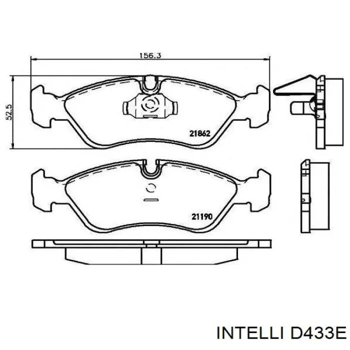 D433E Intelli колодки тормозные передние дисковые