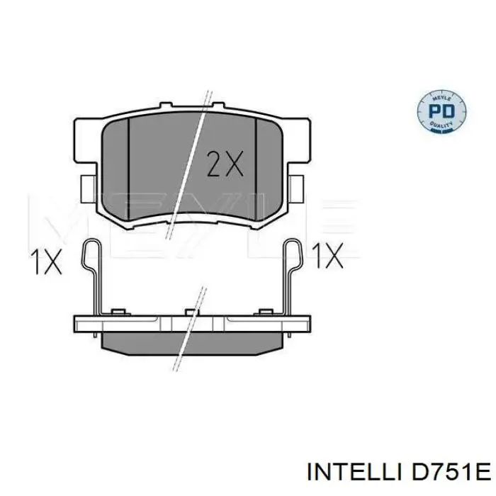 D751E Intelli Колодки тормозные дисковые комплект