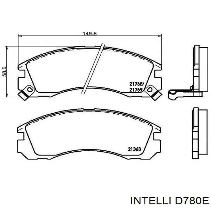 Передние тормозные колодки D780E Intelli