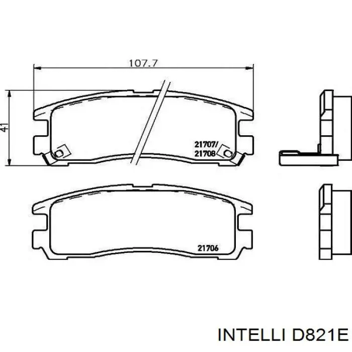 Задние тормозные колодки D821E Intelli