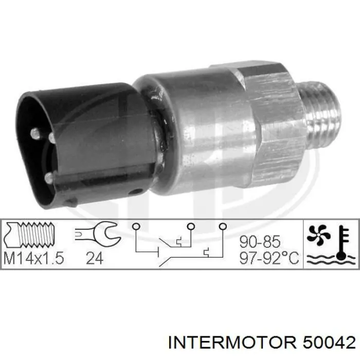 50042 Intermotor датчик температуры охлаждающей жидкости (включения вентилятора радиатора)