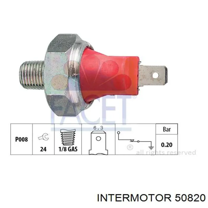 50820 Intermotor датчик давления масла