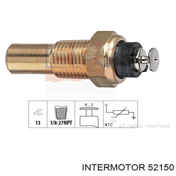 52150 Intermotor датчик температуры охлаждающей жидкости