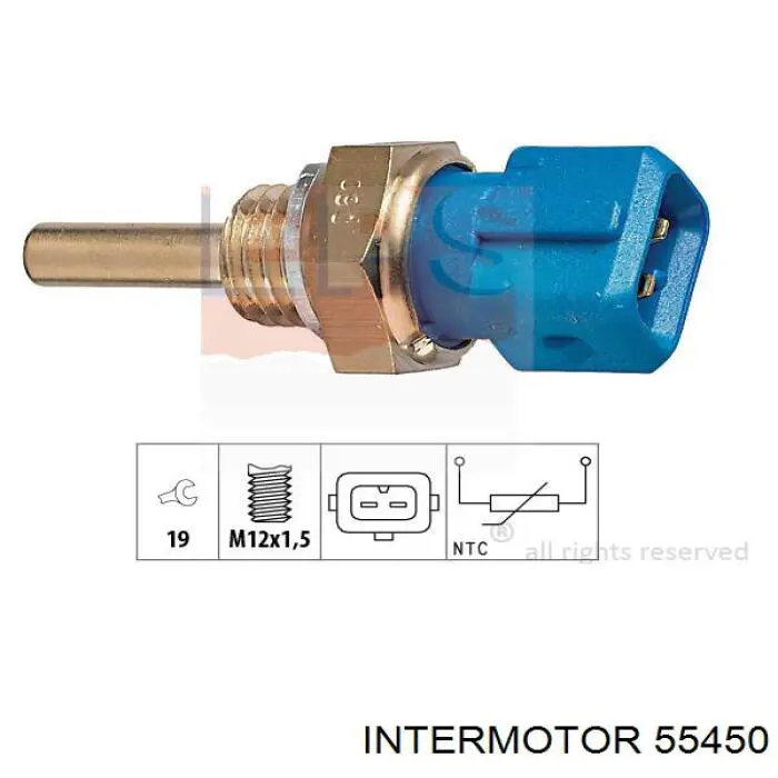 55450 Intermotor датчик температуры охлаждающей жидкости